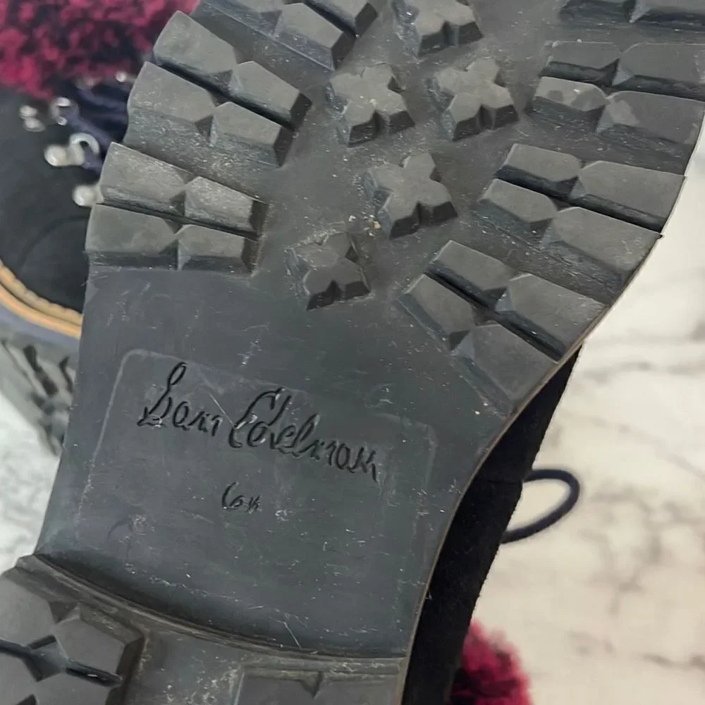Sam Edelman Black Bowen Suede Hiking Boots 6